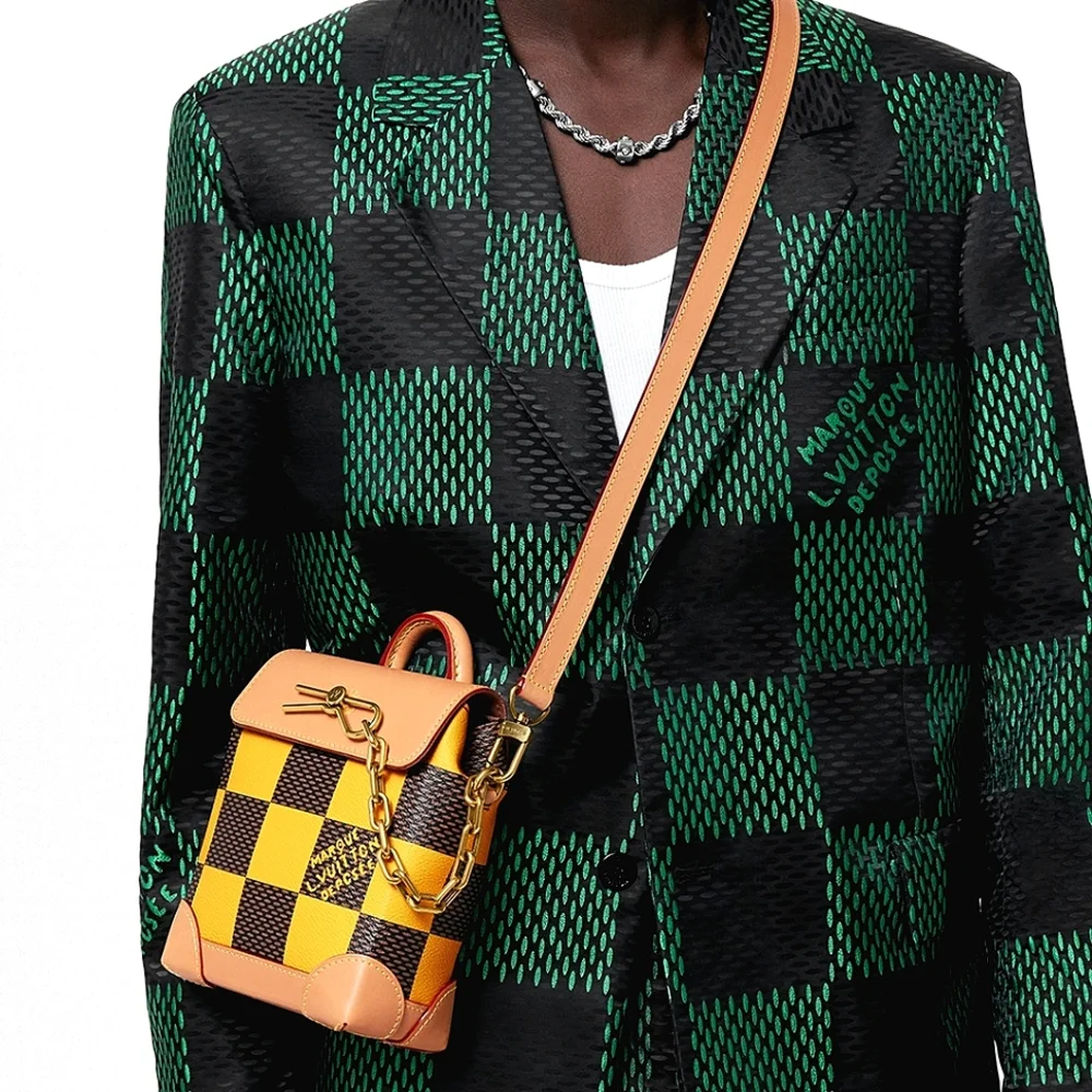Louis Vuitton Nano Steamer Damier Pop Yellow N40536 Crossbody Bag